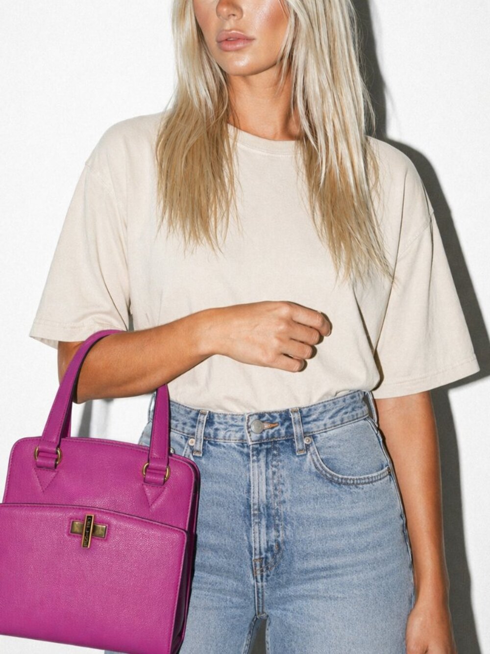 Celine Paris Vintage Pink Leather Handbag